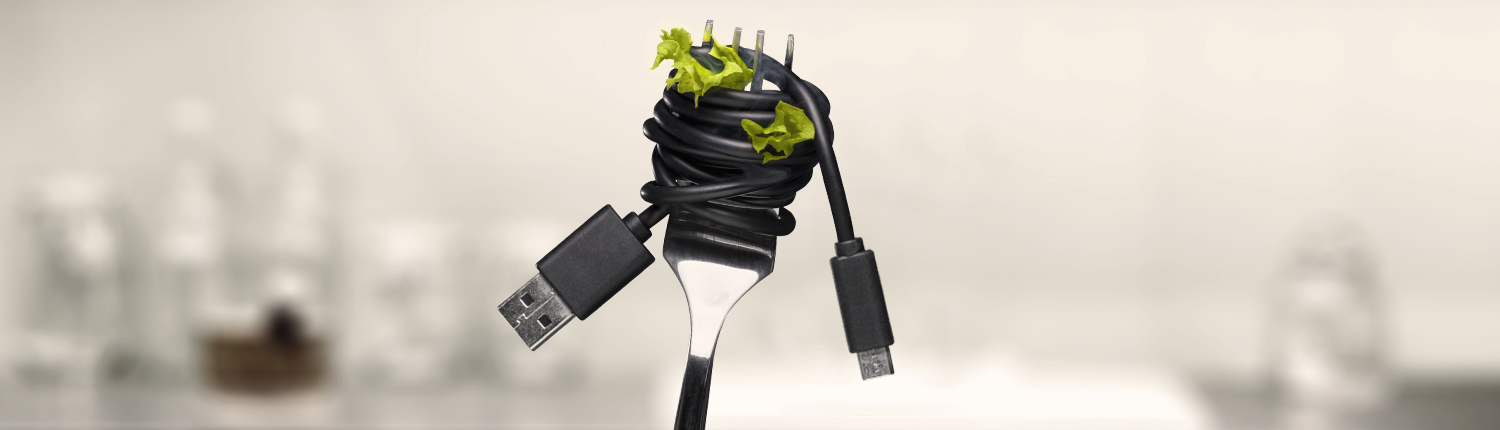 Ladekabel auf einer Gabel