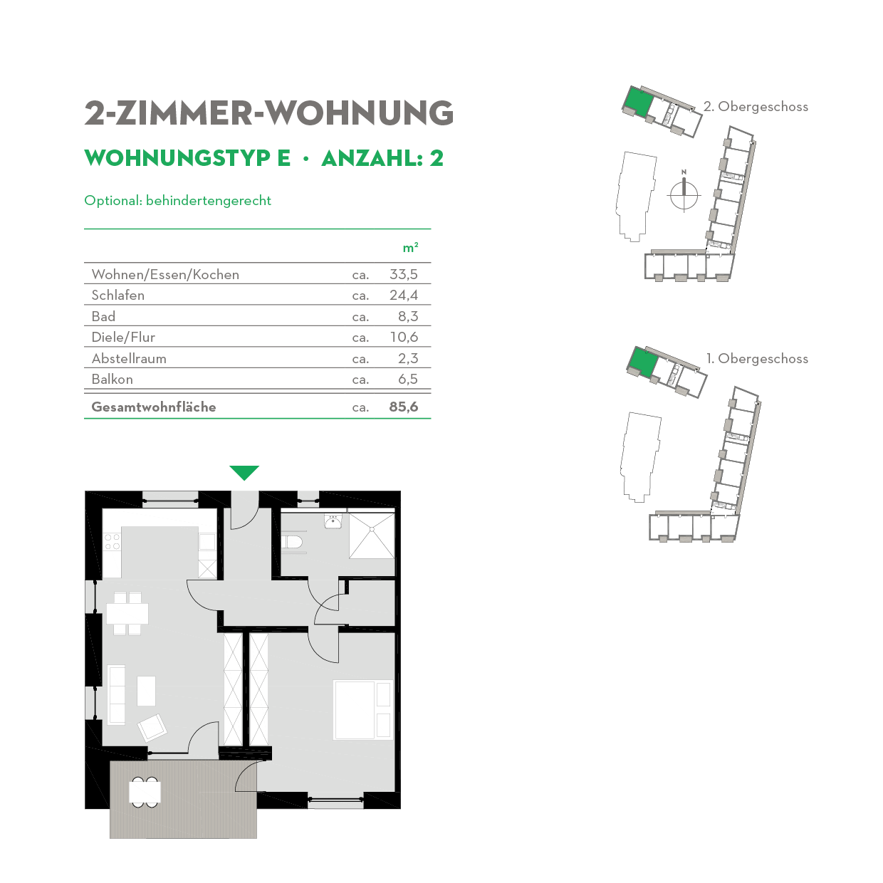 2-Zimmerwohnung Typ E