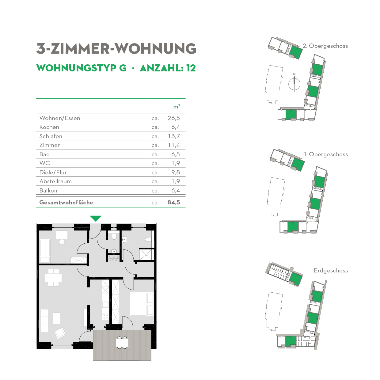 3-Zimmerwohnung Typ G