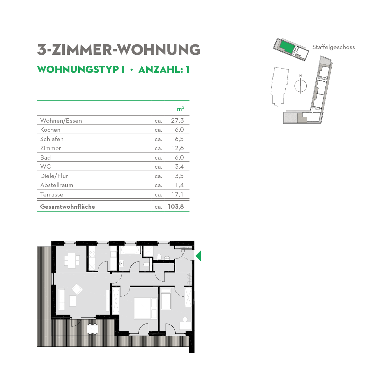 3-Zimmerwohnung Typ I