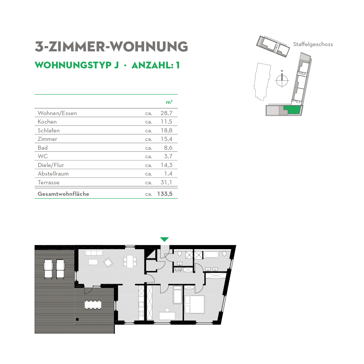 3-Zimmerwohnung Typ J