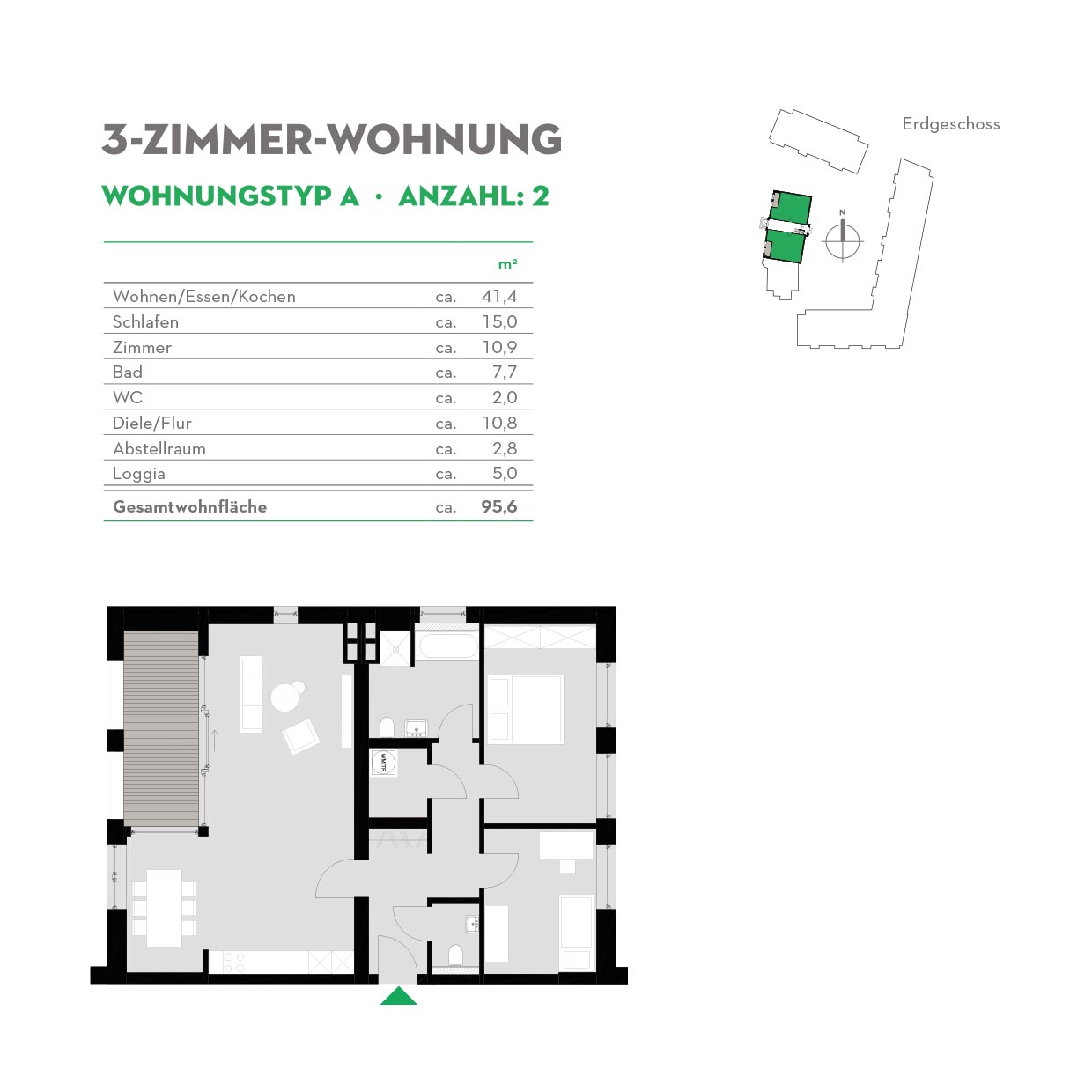 3-Zimmerwohnung Typ A