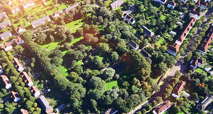 Grünes Siebethsburg - Luftaufnahme