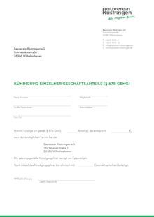 Kuendigung einzelner Anteile